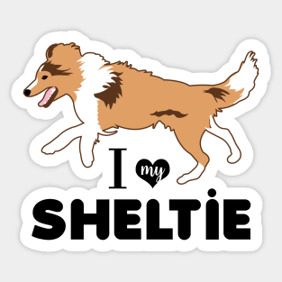 Shetland Sheepdog Sheltie Pattern Miniature Collie Dog Breed in Blue Sticker